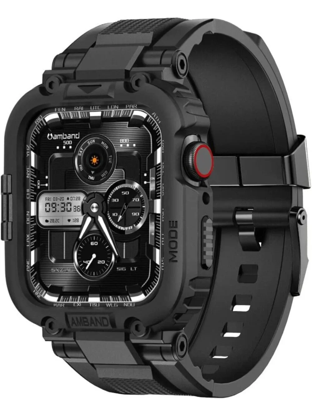 Rugged Protective Case for Apple Watch 45mm/44mm - Sport Band Compatible, Men’s